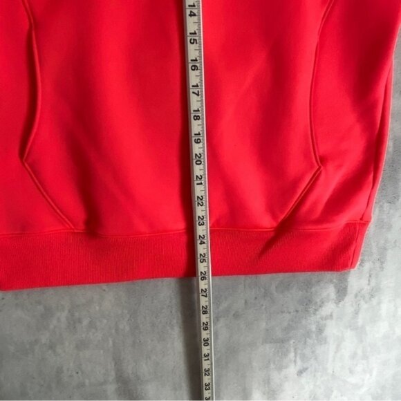 Under Armour Cold Gear Pullover Hoodie Semi Fitted Sz Large Orange with Pocket - Picture 12 of 13